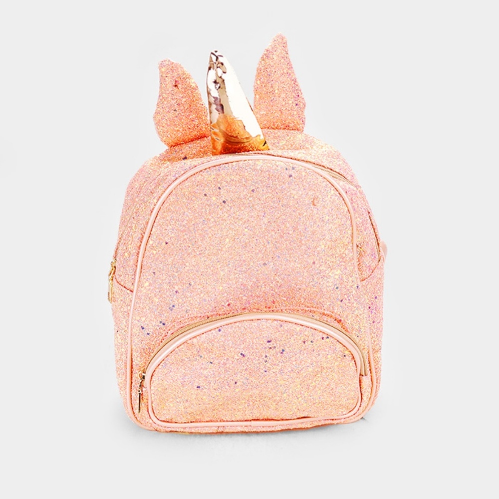 ~Brand New~ Pink/Gold Unicorn Sequin Backpack - Picture 1 of 2